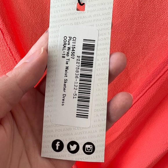 Boohoo Coral Tie Up Skater Dress - 14 - Picture 9 of 10